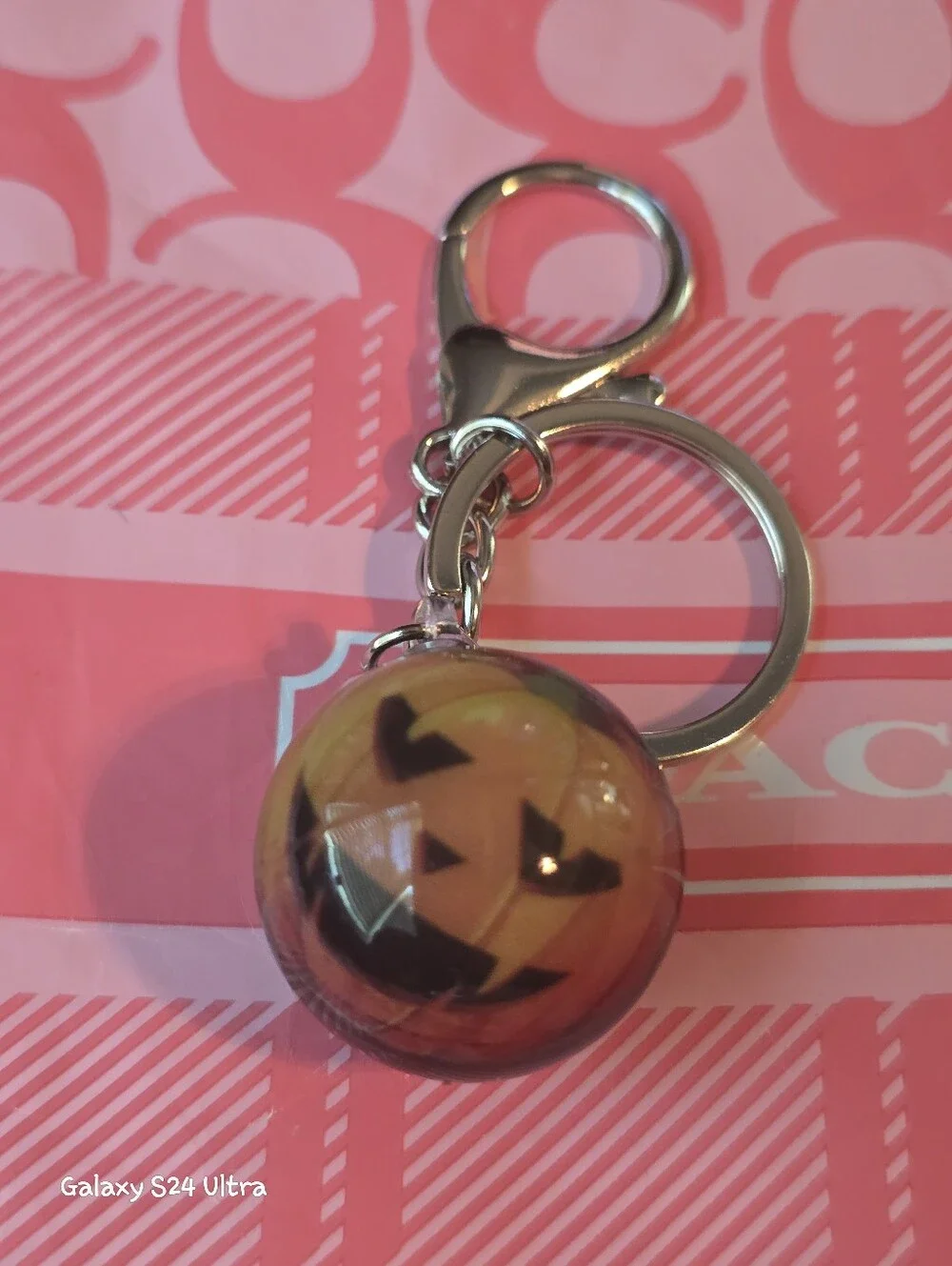 Jack O'Lantern Pumpkin Wobble Design Bag Charm/keychain NEW